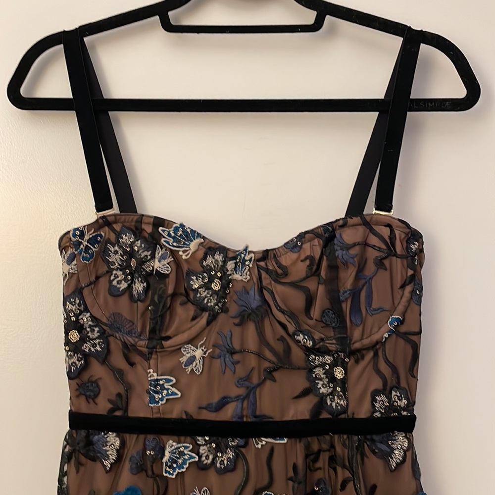 For Love And Lemons Black and Blue Floral Maxi Dress - Picture 8 of 13